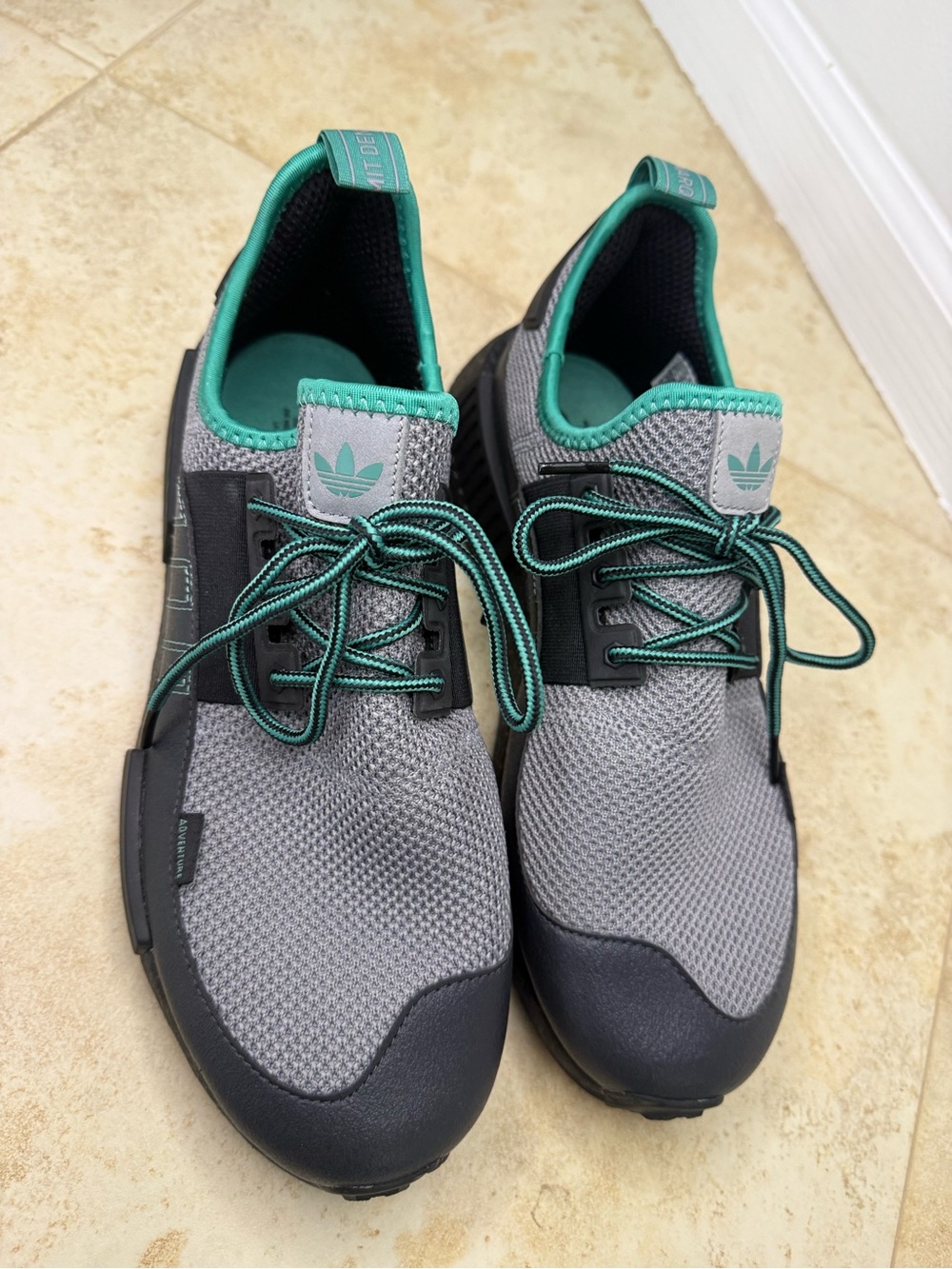 Adidas NMS R1 TR Men’s Gray Sneakers with Teal Accents